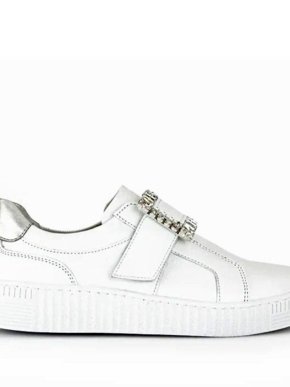 Gabor  Women's 43.338.21 Jewel V-Strap Sneaker  White Leather  Size 10 US
